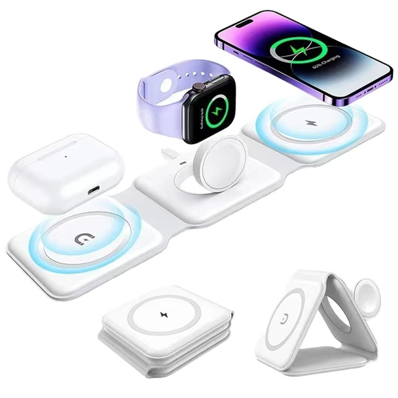 Smartwatch Watches Compatible With Iphone - Caricabatterie wireless pieghevole magnetico 3 in