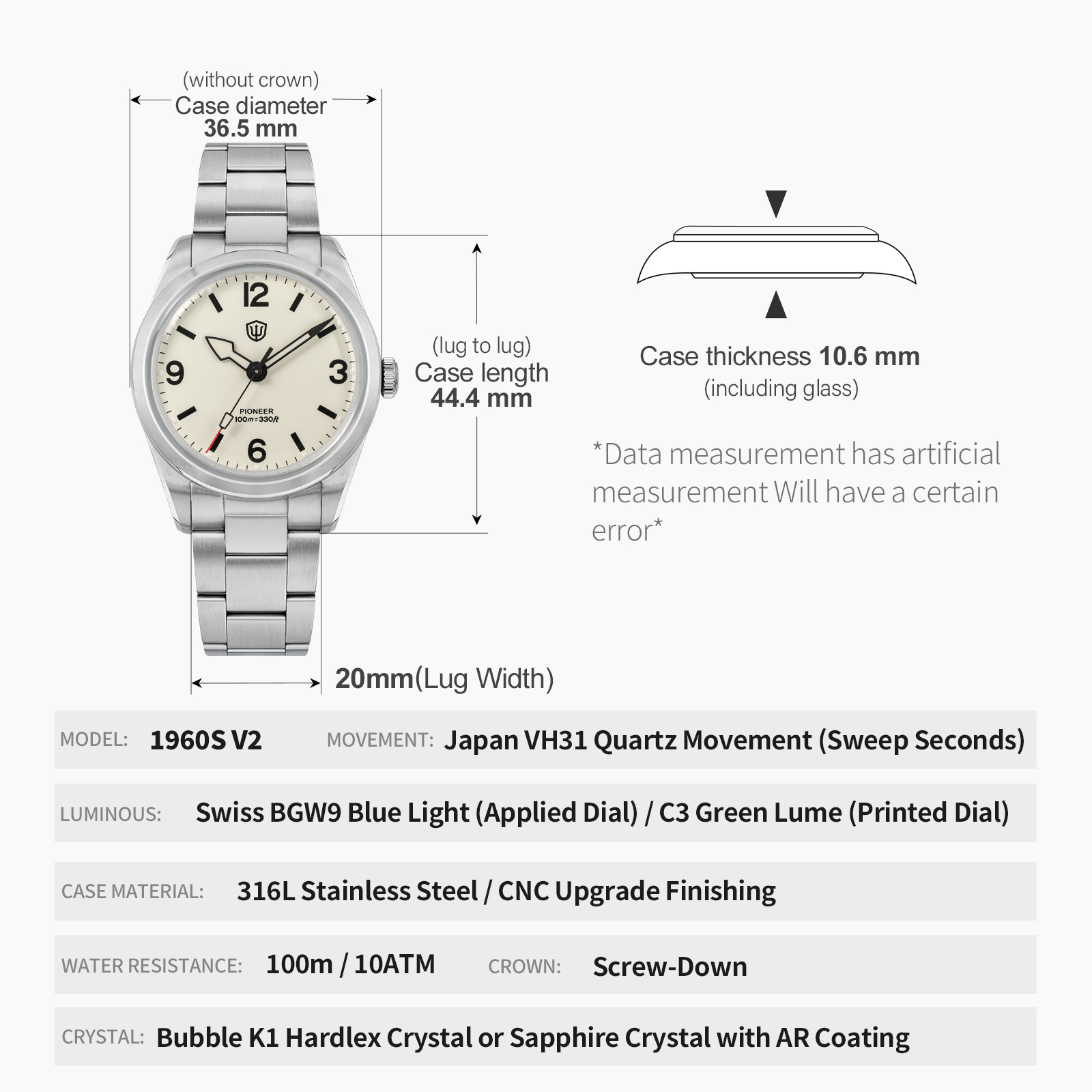 Watchdives WD1960S V2 Vintage  - Smartwatch Casual Watches For Men recensione e prezzo